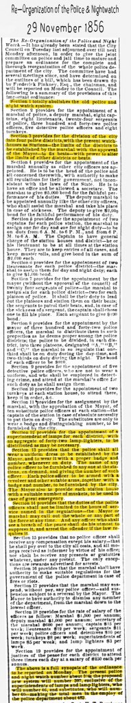 Reorganation of BPD 29 Nov 1856 Sat72