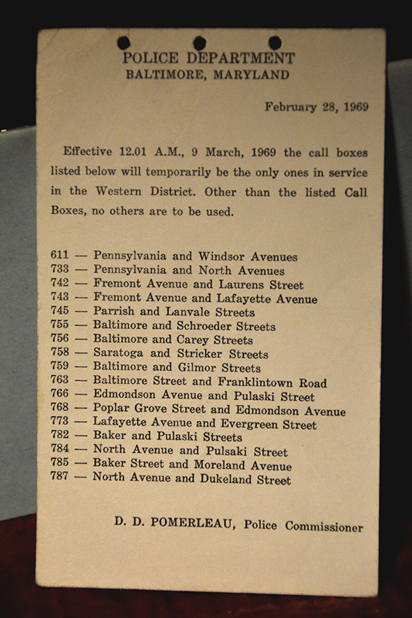 Call Box number locations lookouts WD 1969 72