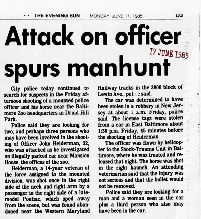 1985 The Evening Sun Mon Jun 17 1985 JH 72